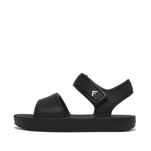 Kids' Fitflop Iqushion Eva Back-Strap Sandals Black | CA-4780951-CN