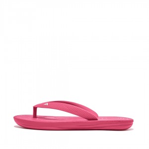 Kids' Fitflop Iqushion Rubber Flip Flops Red | CA-6729034-DZ