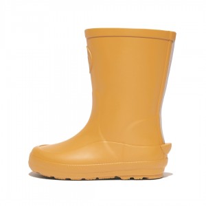 Kids' Fitflop Wonderwelly Natural Rubber Mix Rain Boots Yellow | CA-0672345-SI