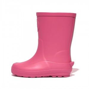 Kids' Fitflop Wonderwelly Natural Rubber Mix Rain Boots Pink | CA-4879013-OC