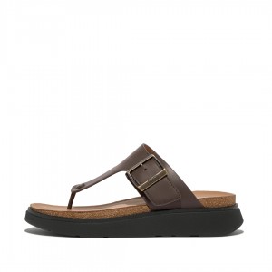 Men's Fitflop Gen-Ff Toe Thongs Brown | CA-5072394-DL