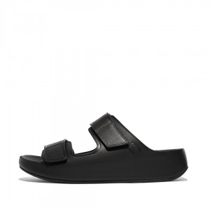 Men's Fitflop Samel Adjustable Slides Black | CA-5268079-PW