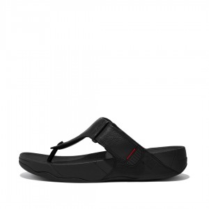 Men's Fitflop Trakk Ii Toe Thongs Black | CA-7158369-HU