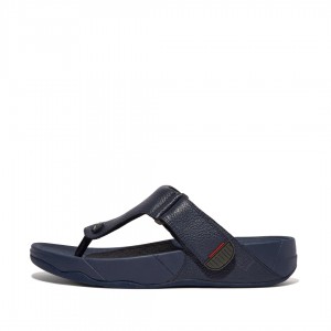 Men's Fitflop Trakk Ii Toe Thongs Navy | CA-4758216-LA