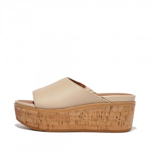 Women's Fitflop Eloise Cork Wrap Wedge Sandals Light Beige | CA-0491527-QG