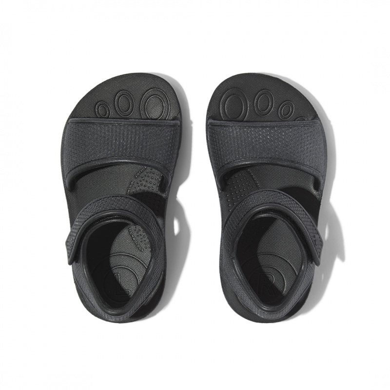 Kids' Fitflop Iqushion Eva Back-Strap Sandals Black | CA-6530178-YW