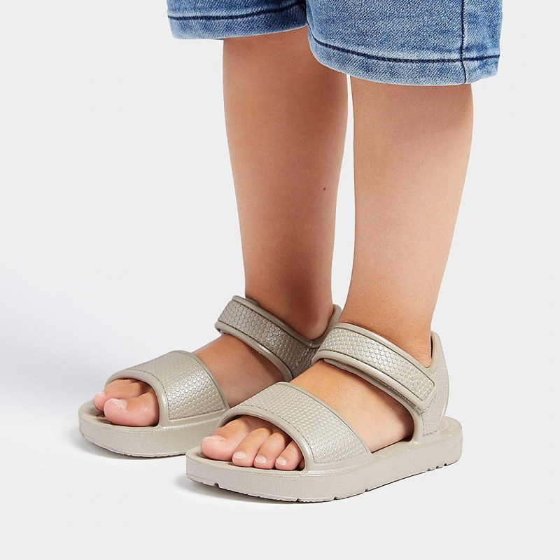 Kids' Fitflop Iqushion Eva Back-Strap Sandals Silver | CA-9108375-JD