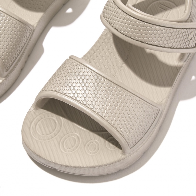 Kids' Fitflop Iqushion Eva Back-Strap Sandals Silver | CA-9108375-JD