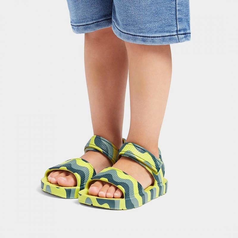 Kids' Fitflop Iqushion Eva Back-Strap Sandals Light Green | CA-4059871-NR