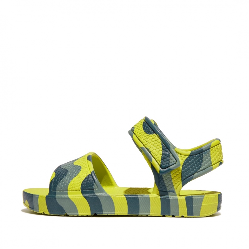 Kids\' Fitflop Iqushion Eva Back-Strap Sandals Light Green | CA-4059871-NR