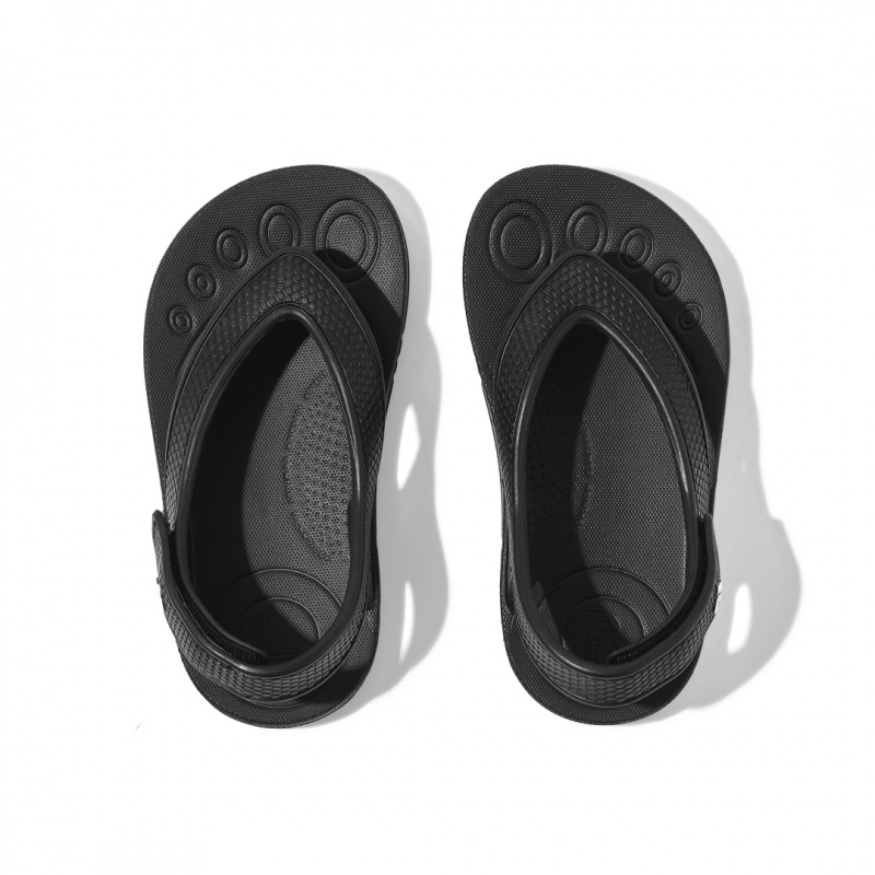 Kids' Fitflop Iqushion Eva Back Straps Flip Flops Black | CA-7905416-AB