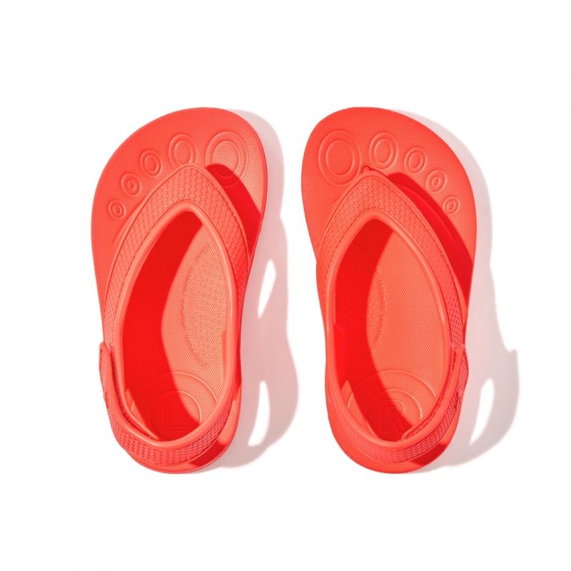 Kids' Fitflop Iqushion Eva Back Straps Flip Flops Red | CA-7903186-ZH