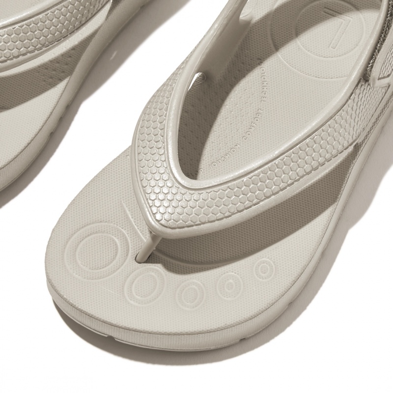 Kids' Fitflop Iqushion Eva Back Straps Flip Flops Silver | CA-4369520-FT