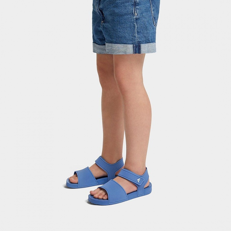 Kids' Fitflop Iqushion Rubber Back-Strap Sandals Blue | CA-6035492-WQ