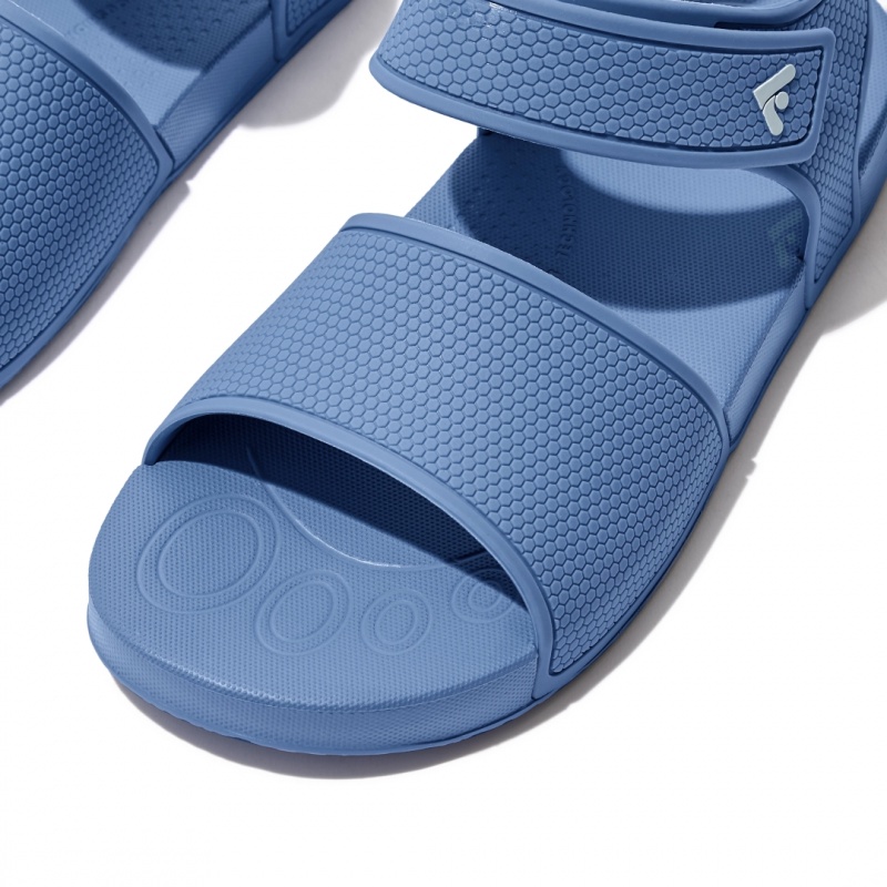 Kids' Fitflop Iqushion Rubber Back-Strap Sandals Blue | CA-6035492-WQ