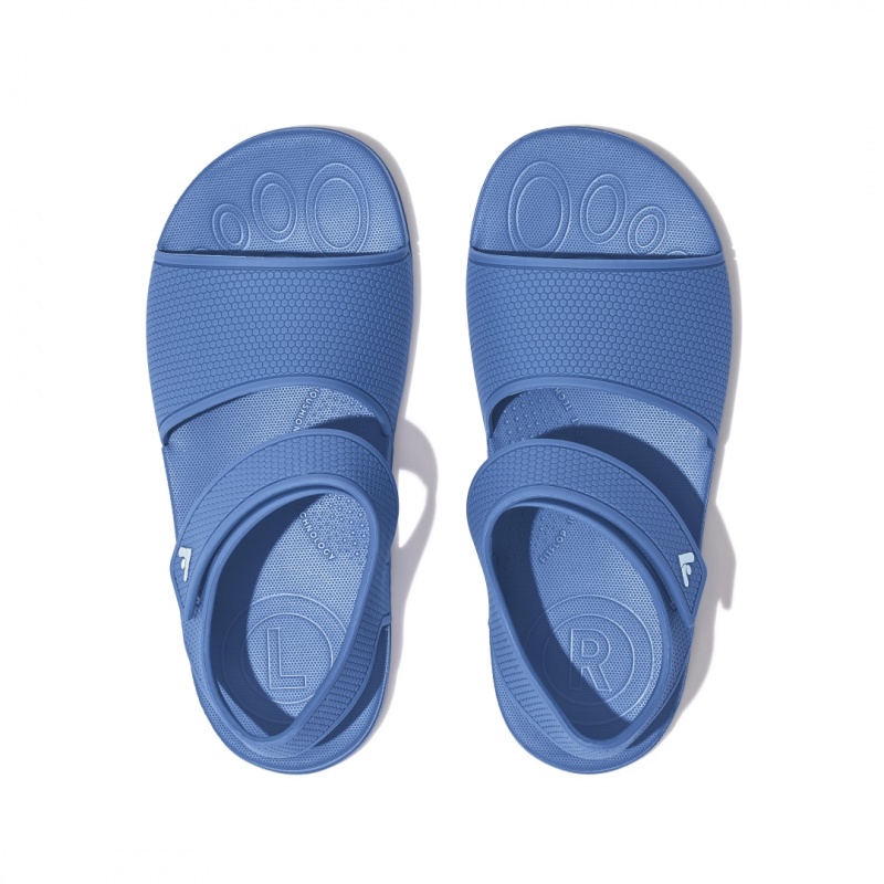 Kids' Fitflop Iqushion Rubber Back-Strap Sandals Blue | CA-6035492-WQ