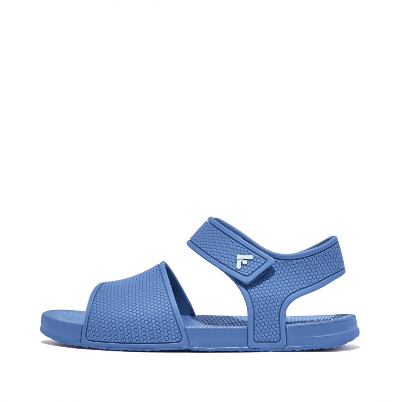 Kids\' Fitflop Iqushion Rubber Back-Strap Sandals Blue | CA-6035492-WQ