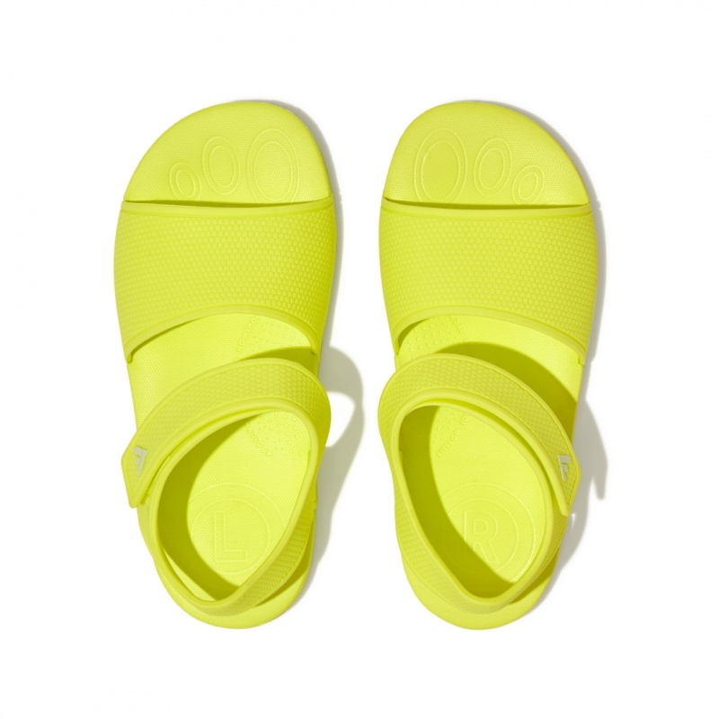 Kids' Fitflop Iqushion Rubber Back-Strap Sandals Yellow | CA-6841593-IT