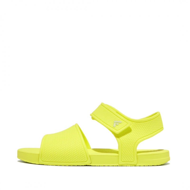 Kids\' Fitflop Iqushion Rubber Back-Strap Sandals Yellow | CA-6841593-IT