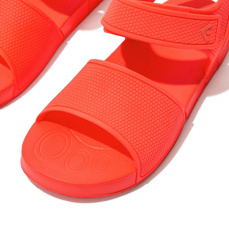 Kids' Fitflop Iqushion Rubber Back-Strap Sandals Red | CA-5487132-HF