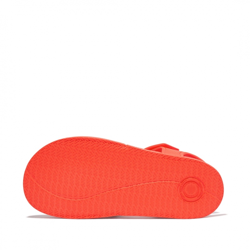 Kids' Fitflop Iqushion Rubber Back-Strap Sandals Red | CA-5487132-HF