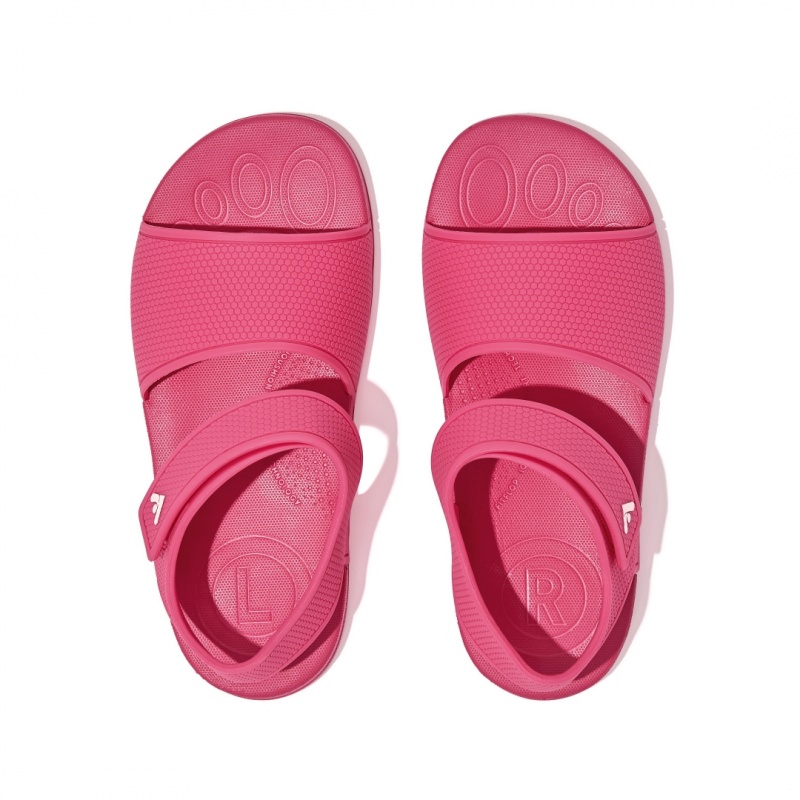 Kids' Fitflop Iqushion Rubber Back-Strap Sandals Red | CA-2154368-NR