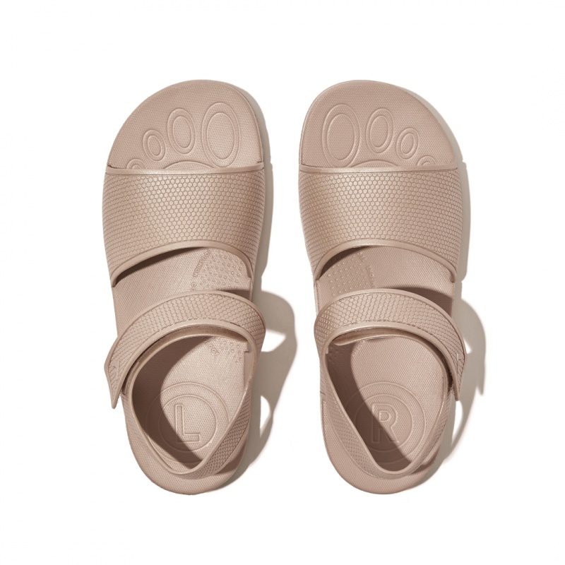 Kids' Fitflop Iqushion Rubber Back-Strap Sandals Gold | CA-3215840-PA