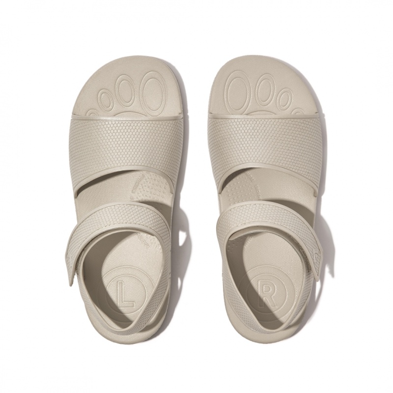 Kids' Fitflop Iqushion Rubber Back-Strap Sandals Silver | CA-8054296-TL