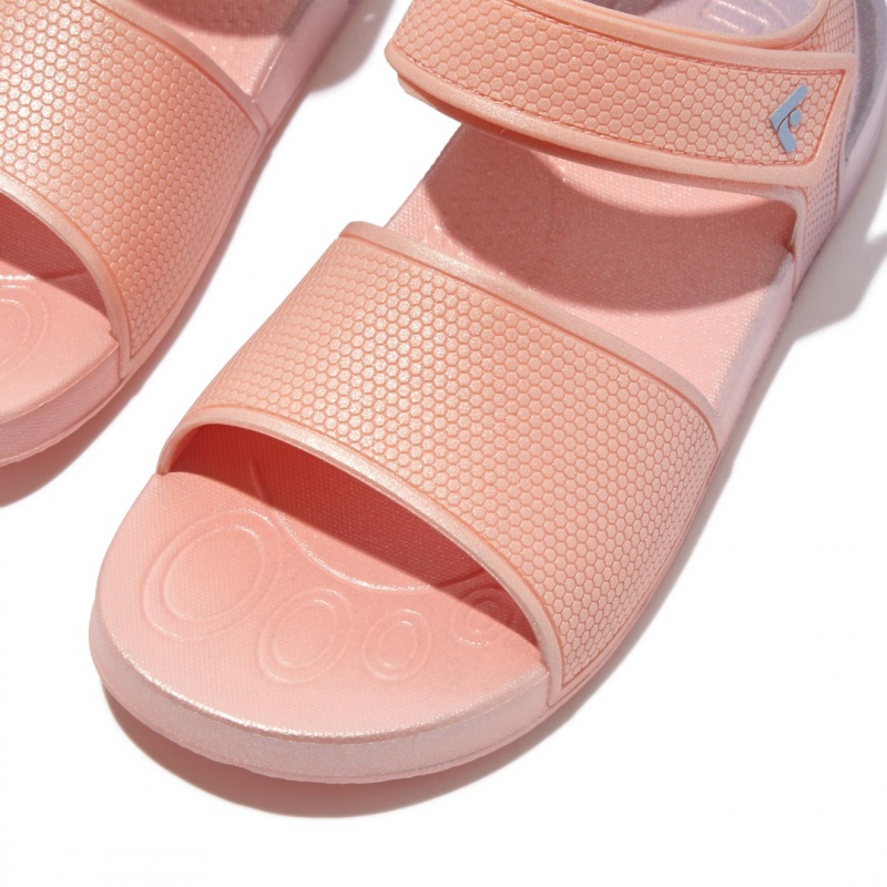 Kids' Fitflop Iqushion Rubber Back-Strap Sandals Pink | CA-9874231-KC