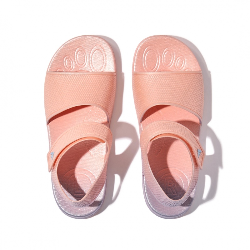 Kids' Fitflop Iqushion Rubber Back-Strap Sandals Pink | CA-9874231-KC