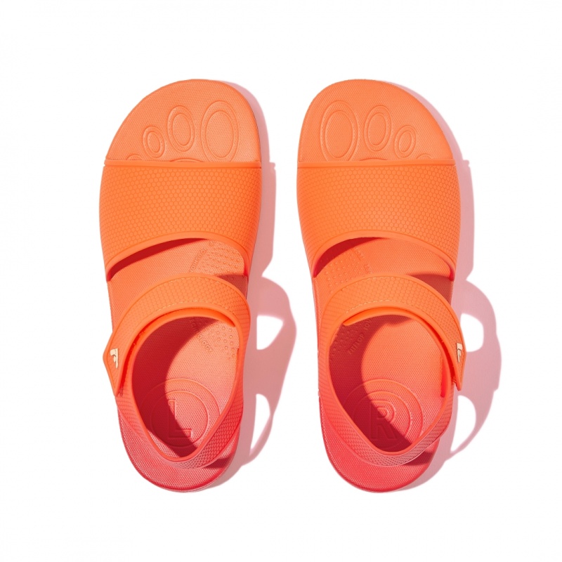 Kids' Fitflop Iqushion Rubber Back-Strap Sandals Red | CA-3765948-OJ