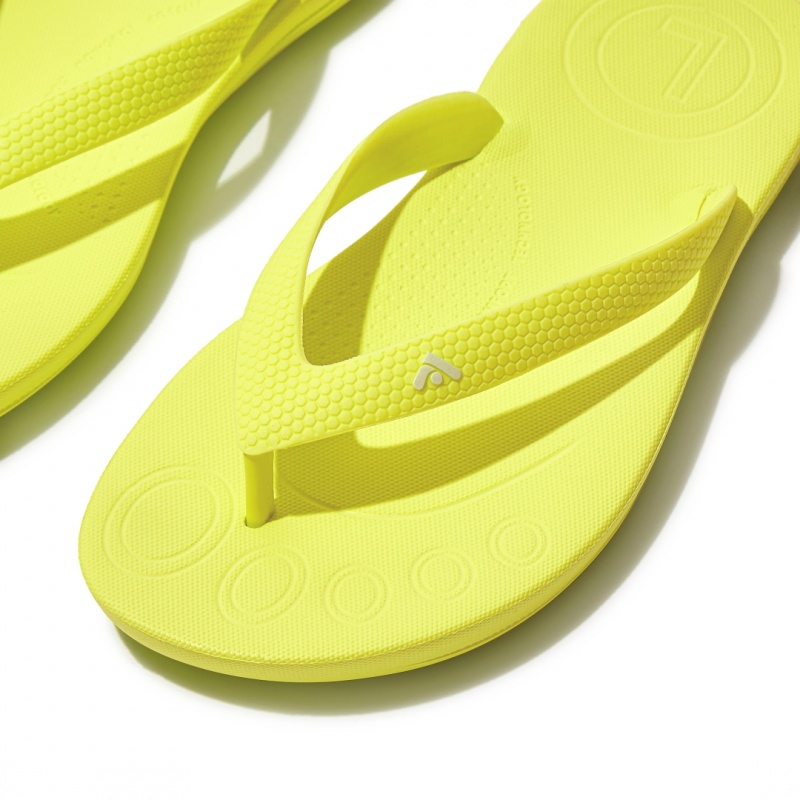 Kids' Fitflop Iqushion Rubber Flip Flops Yellow | CA-0918762-SO