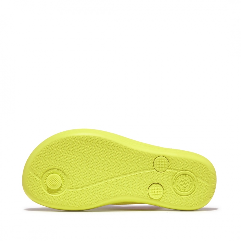 Kids' Fitflop Iqushion Rubber Flip Flops Yellow | CA-0918762-SO