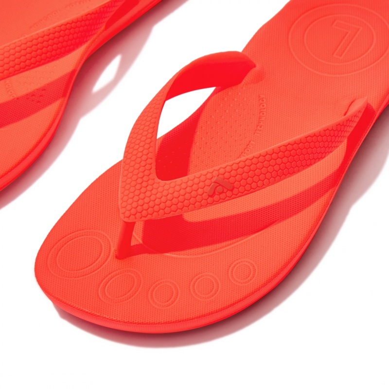 Kids' Fitflop Iqushion Rubber Flip Flops Red | CA-3265109-DA