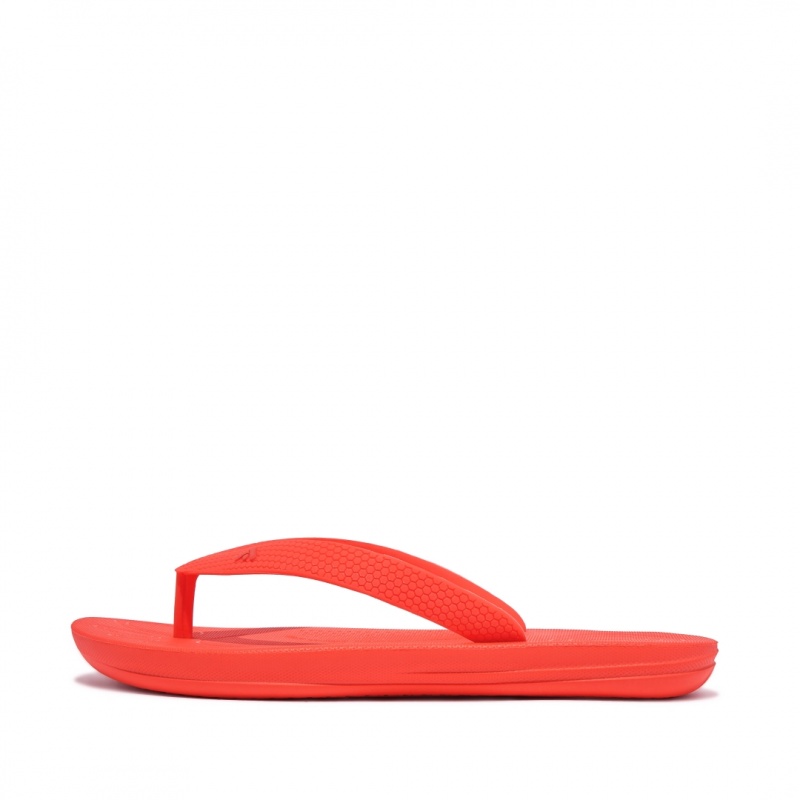 Kids\' Fitflop Iqushion Rubber Flip Flops Red | CA-3265109-DA