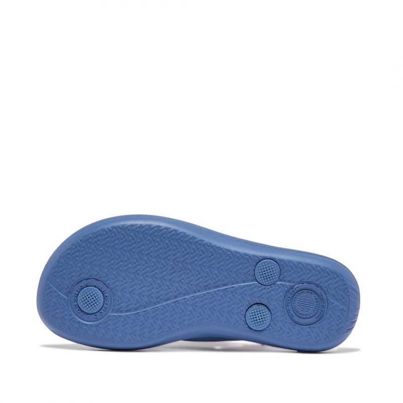 Kids' Fitflop Iqushion Rubber Flip Flops Blue | CA-0469357-LU