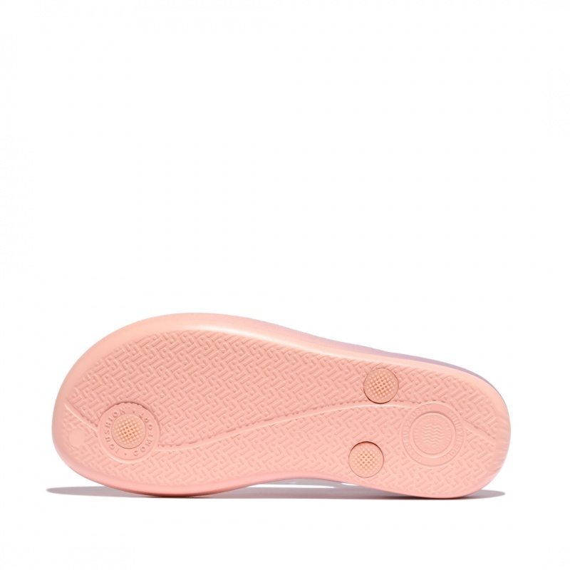 Kids' Fitflop Iqushion Rubber Flip Flops Pink | CA-9063741-MV