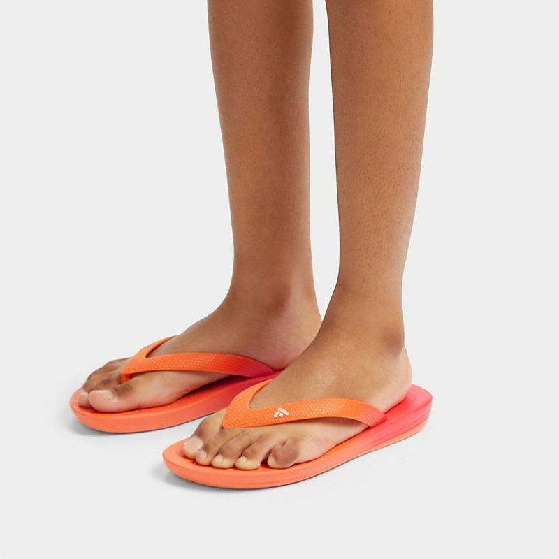 Kids' Fitflop Iqushion Rubber Flip Flops Red | CA-2468517-MK