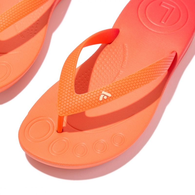 Kids' Fitflop Iqushion Rubber Flip Flops Red | CA-2468517-MK