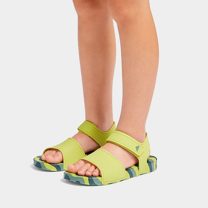 Kids' Fitflop Iqushion Rubber Tpu Back-Strap Sandals Light Green | CA-1835762-GJ