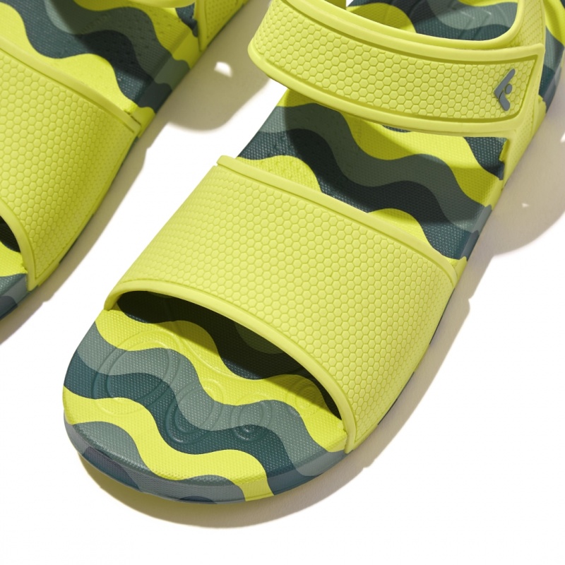 Kids' Fitflop Iqushion Rubber Tpu Back-Strap Sandals Light Green | CA-1835762-GJ