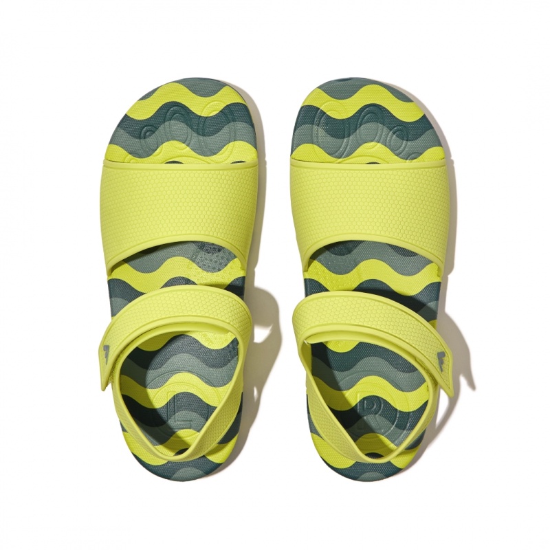 Kids' Fitflop Iqushion Rubber Tpu Back-Strap Sandals Light Green | CA-1835762-GJ