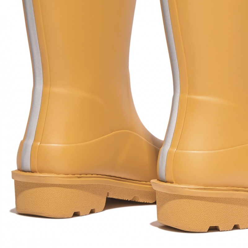 Kids' Fitflop Wonderwelly Natural Mix Welly Rubber Boots Yellow | CA-7253901-QC