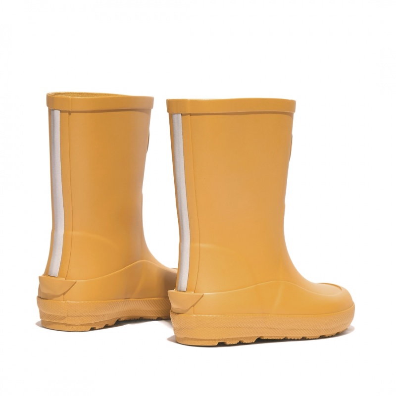 Kids' Fitflop Wonderwelly Natural Rubber Mix Rain Boots Yellow | CA-0672345-SI