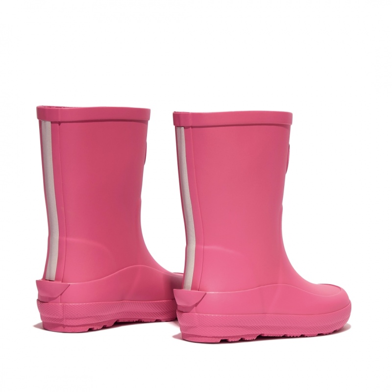 Kids' Fitflop Wonderwelly Natural Rubber Mix Rain Boots Pink | CA-4879013-OC