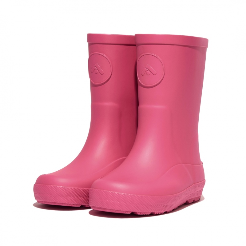 Kids' Fitflop Wonderwelly Natural Rubber Mix Rain Boots Pink | CA-4879013-OC