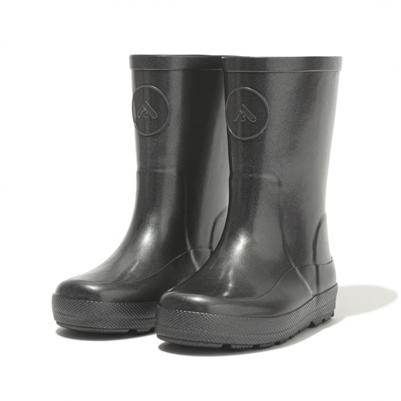 Kids' Fitflop Wonderwelly Welly Rubber Boots Black | CA-0875632-BN