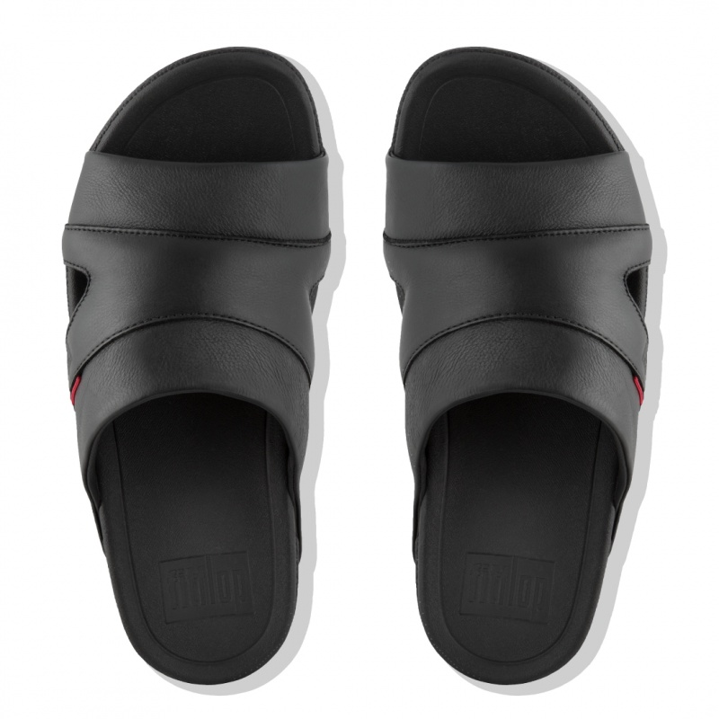 Men's Fitflop Freeway Iii Slides Black | CA-7513480-HM