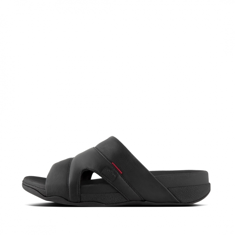 Men\'s Fitflop Freeway Iii Slides Black | CA-7513480-HM