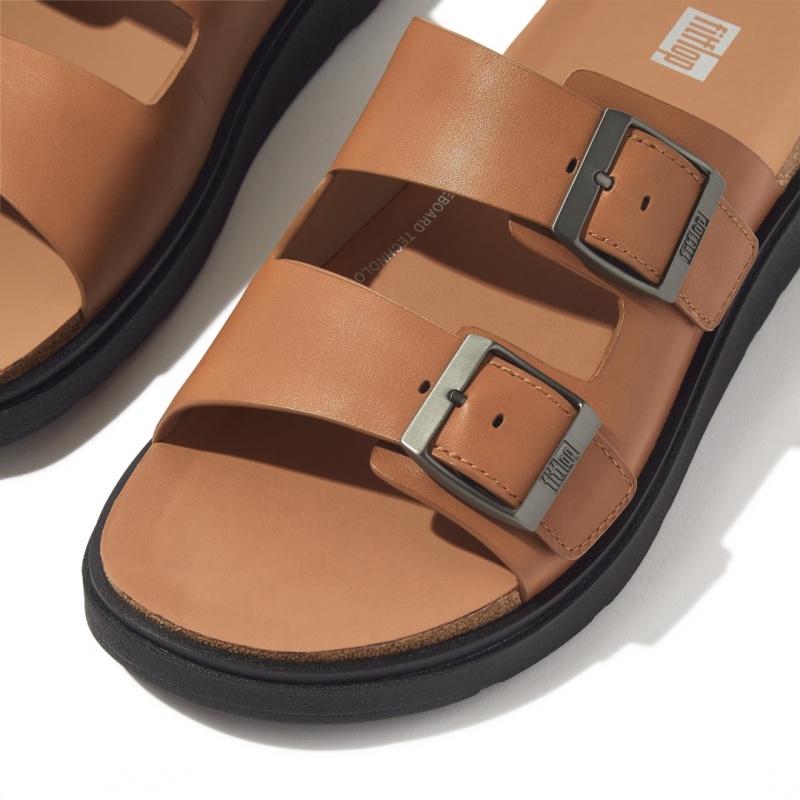 Men's Fitflop Gen-Ff Slides Light Brown | CA-5241086-QK